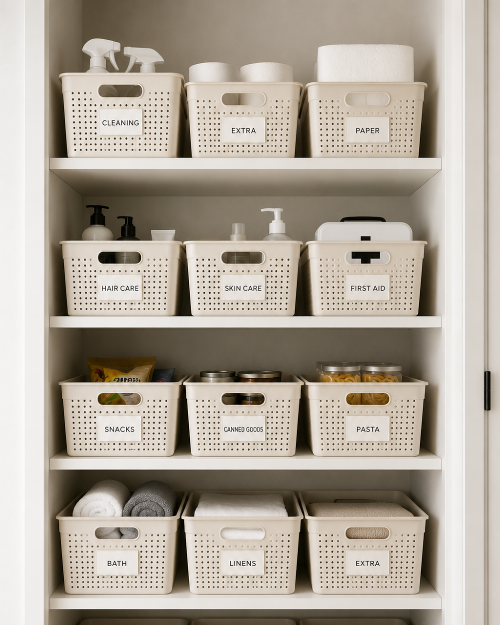 Bin and basket organization system