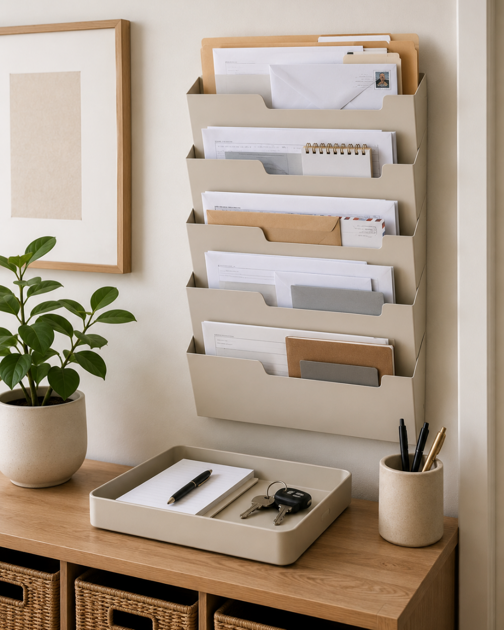Daily system for mail and paper clutter