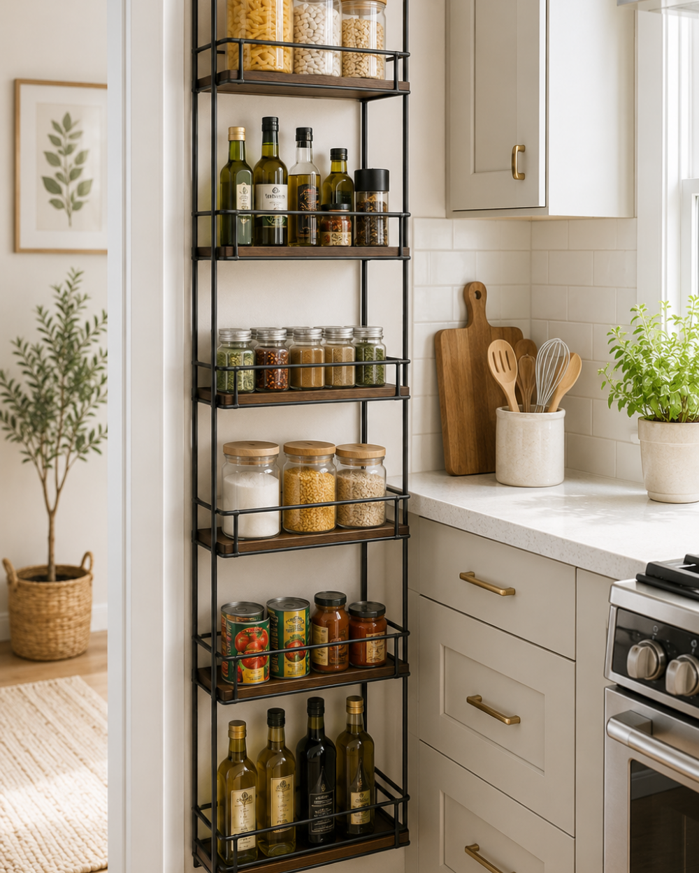 Vertical storage for small kitchens