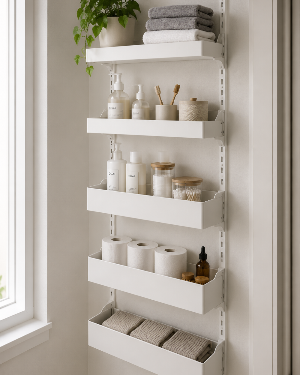 Vertical storage ideas for rooms with no floor space