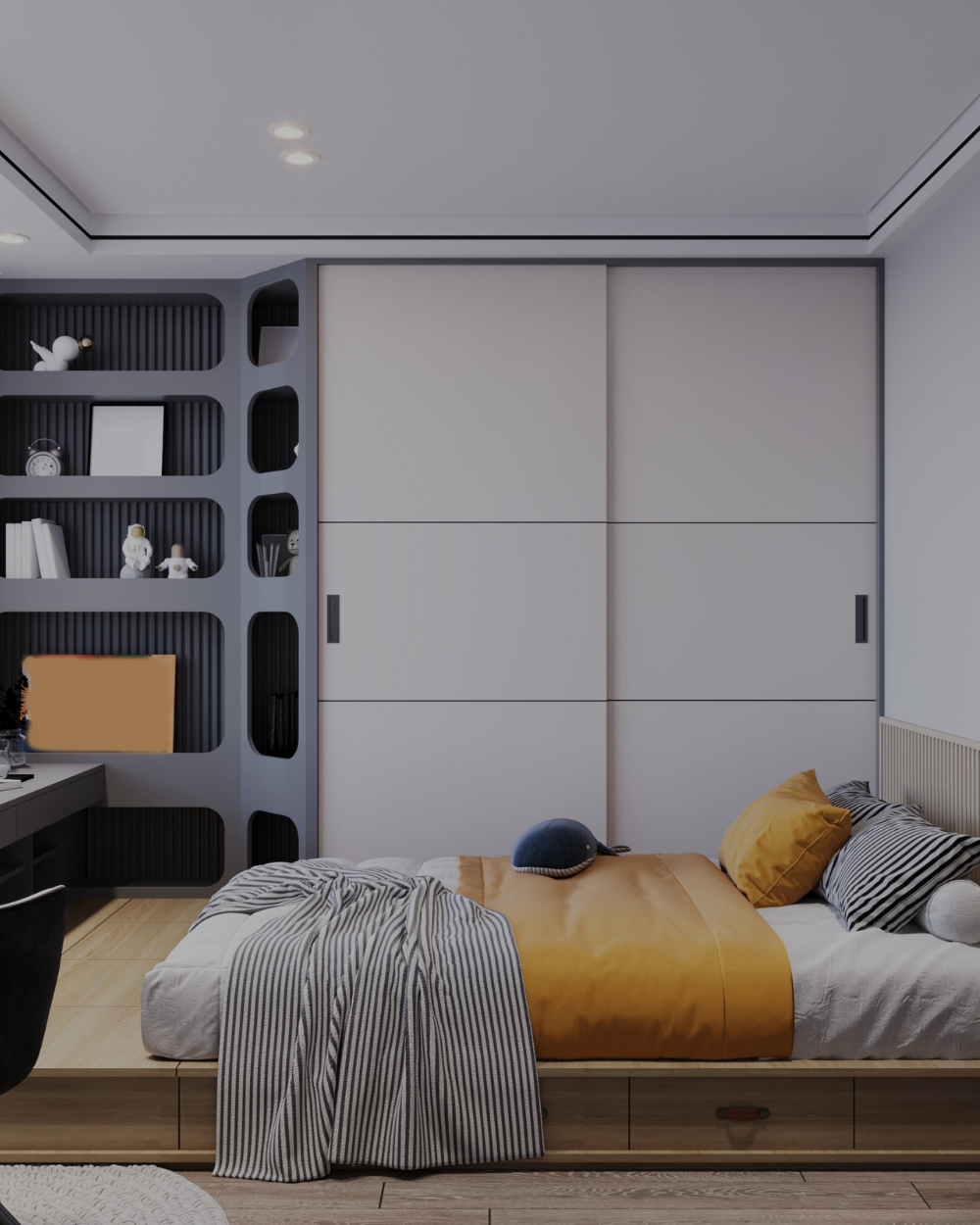 Vertical storage solutions for small bedrooms